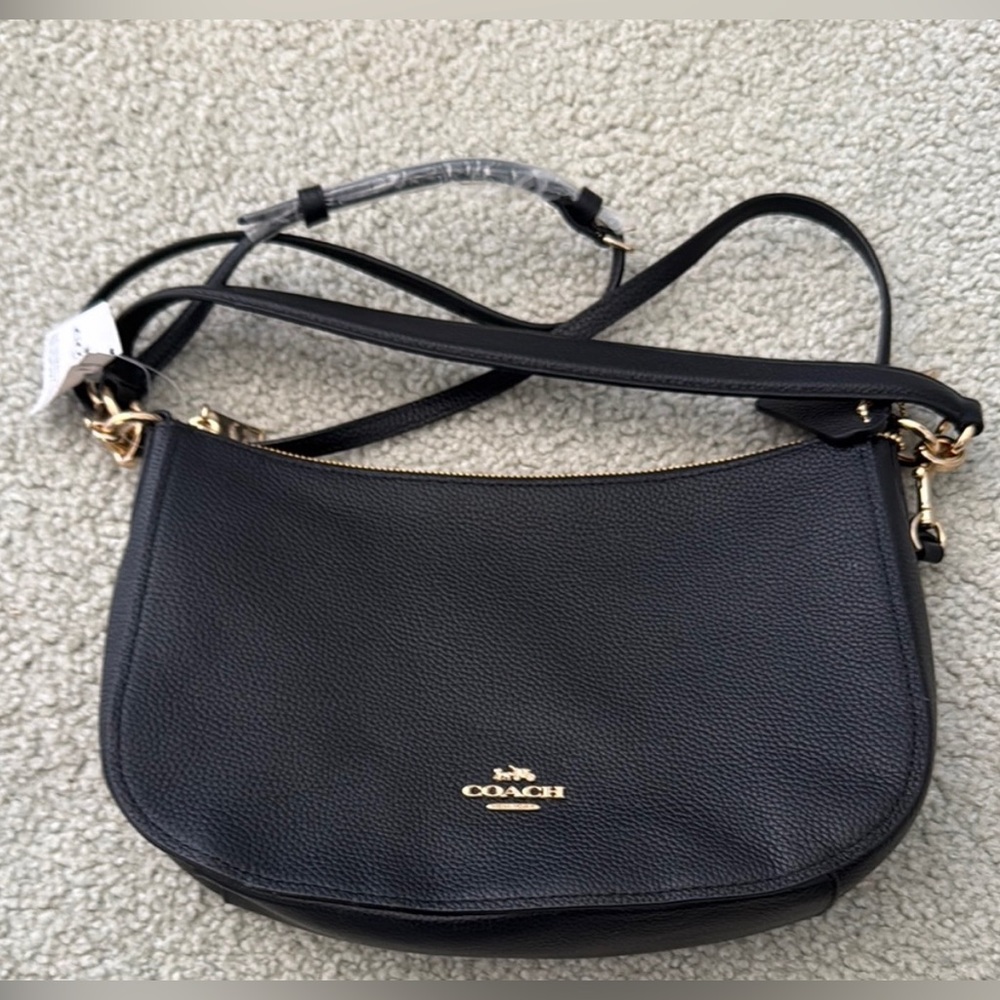 NWT Black Coach Chelsea Pebble Leather Crossbody